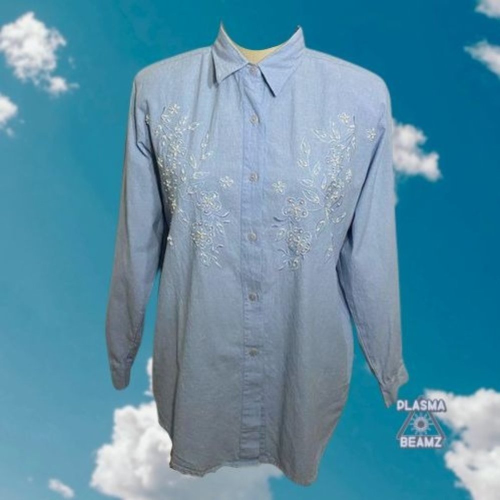 Premier International Pale Chambray Pearl Shirt S